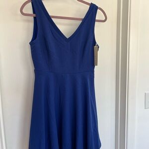 Blue Sleeveless Skater Dress
